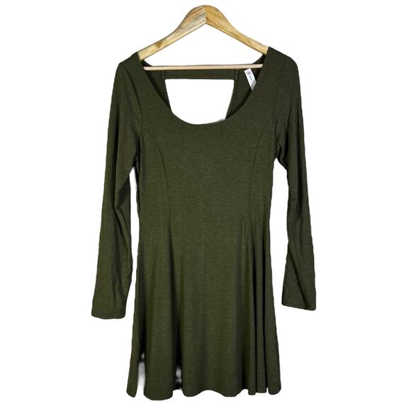 Daily Practice Anthropologie Mini Dress Womens M Olive Green Pleated Balletcore - Picture 3 of 7
